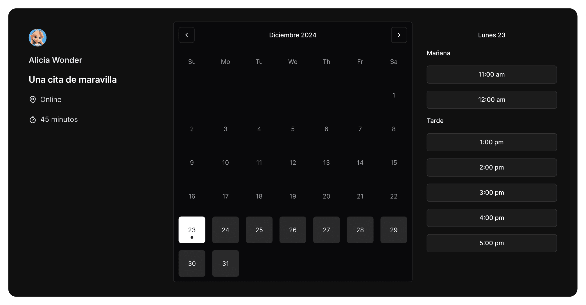 Ginvo scheduling app with calendar and hour booking
