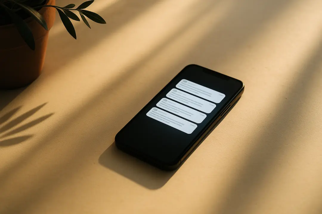 Nachrichten leuchten auf Smartphone auf