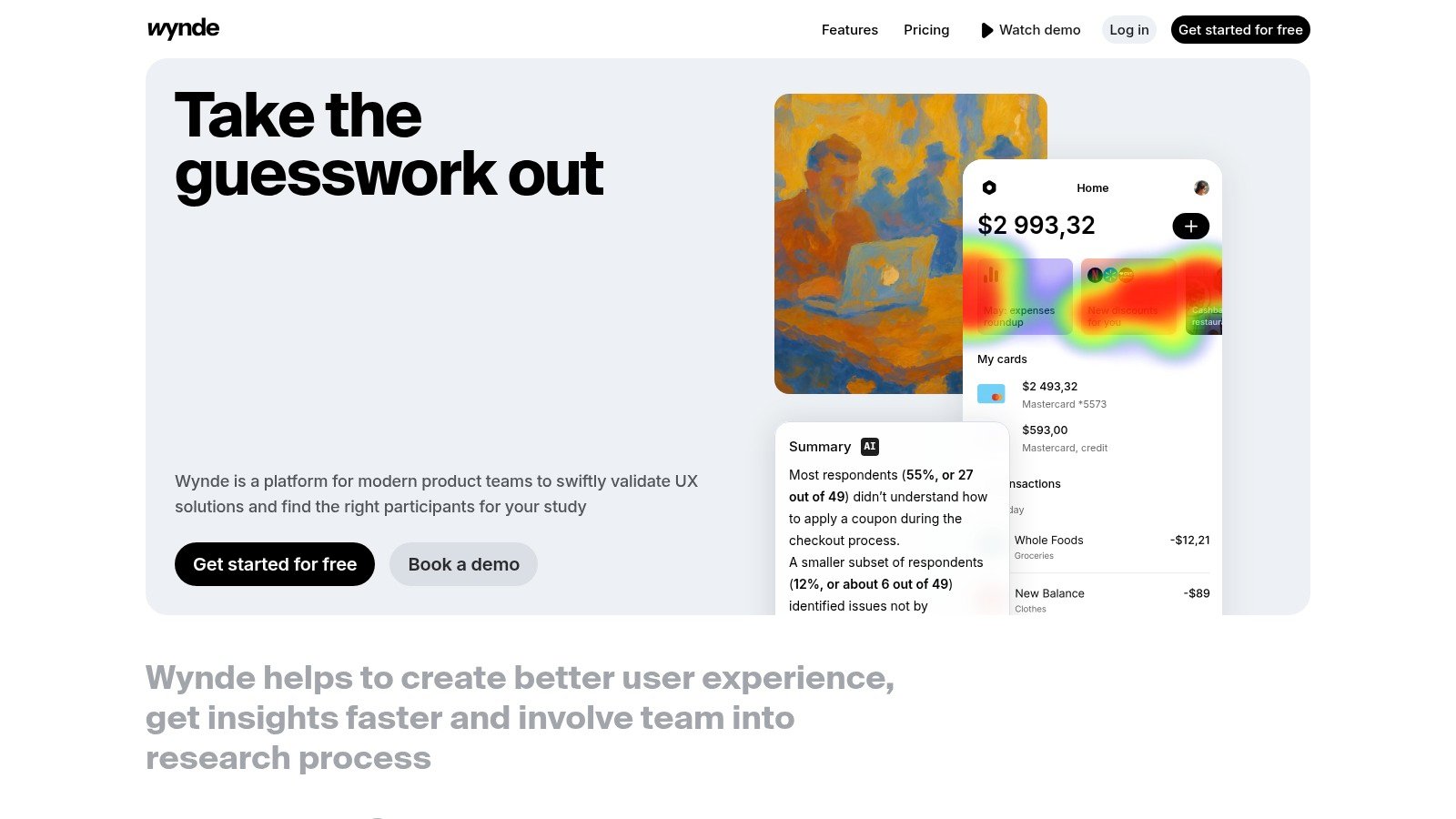 Wynde website homepage