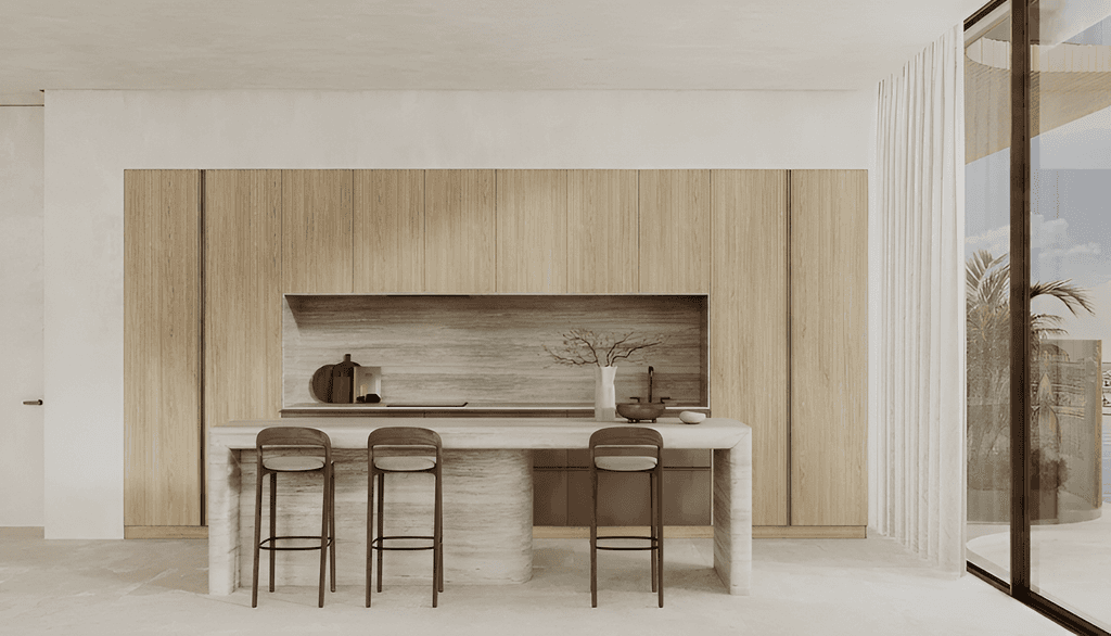 Modern living room in Helvetia Marine, featuring stylish furniture and nautical decor elements.