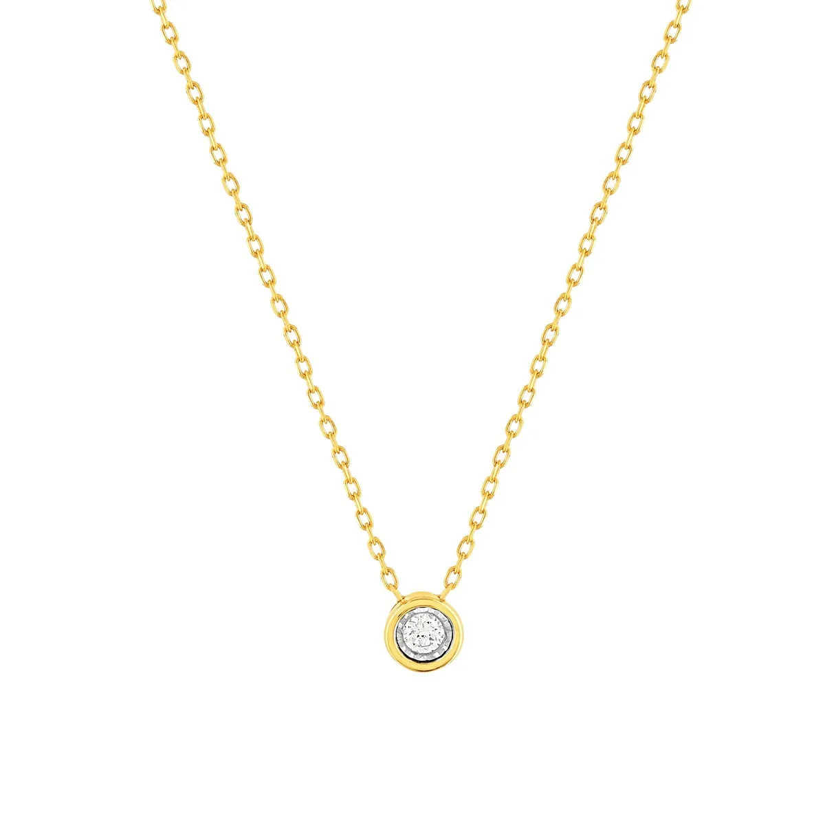 Collier en deux ors 375 serti de diamants