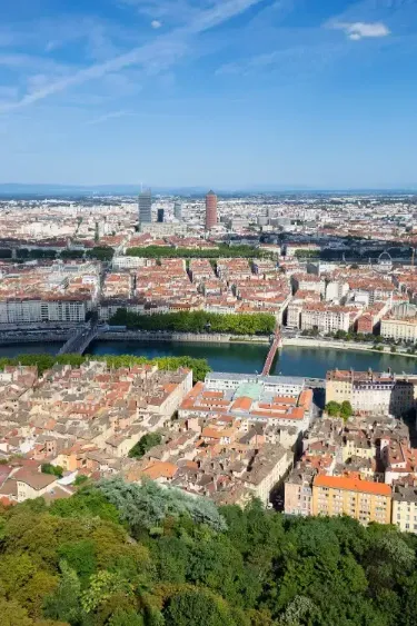 Vue du ciel d'une ville 