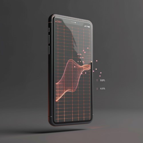 Ein Smartphone, welches ein Diagram anzeigt.