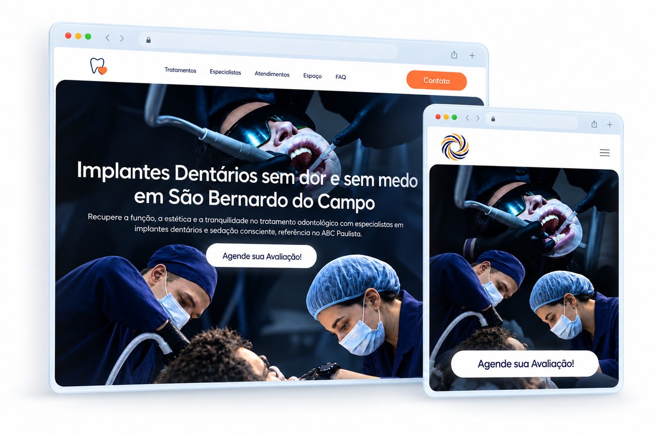 Site Implantes em São Bernardo do Campo no computador e no celular
