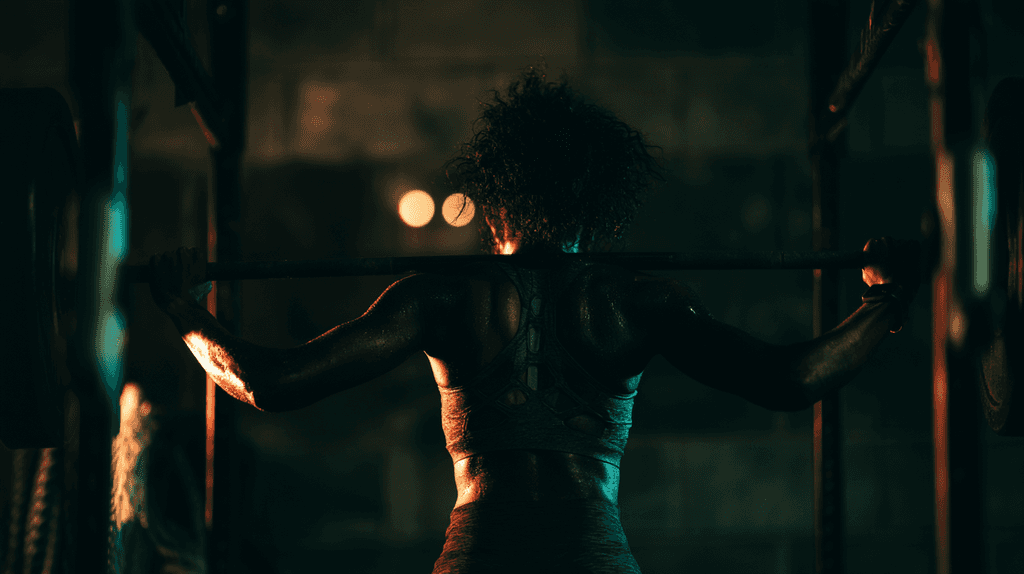 Woman lifting weights in a gym