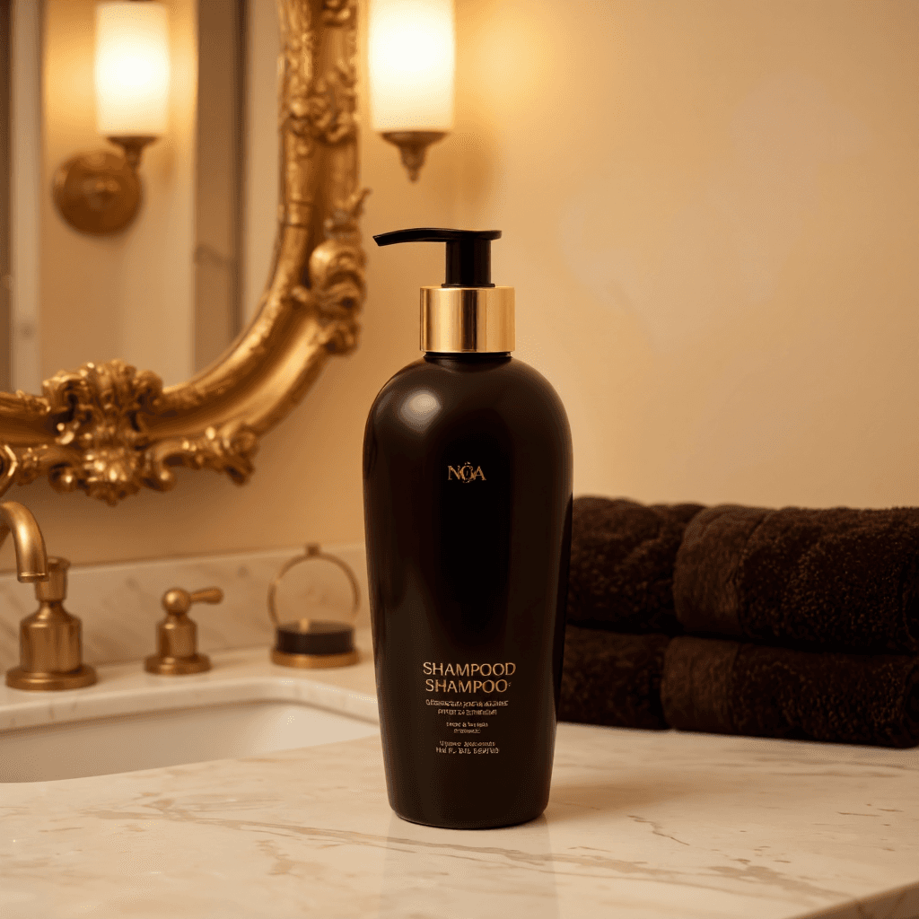 product photography of a bottle of shampoo