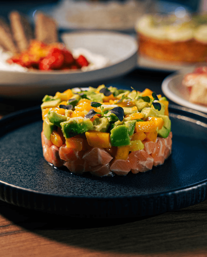 Salmon Tartare with Avocado and Mango