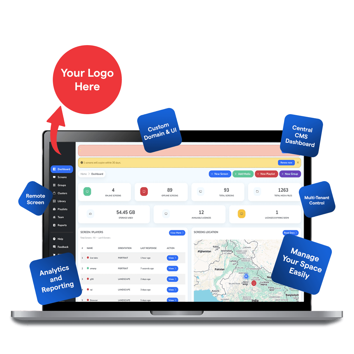 Digital menu board software in a restaurant displaying real-time food items and dynamic pricing