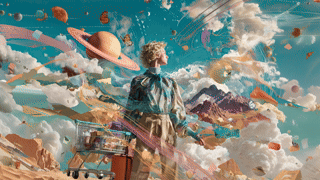 A colorful mosaic tunnel wall is shown.