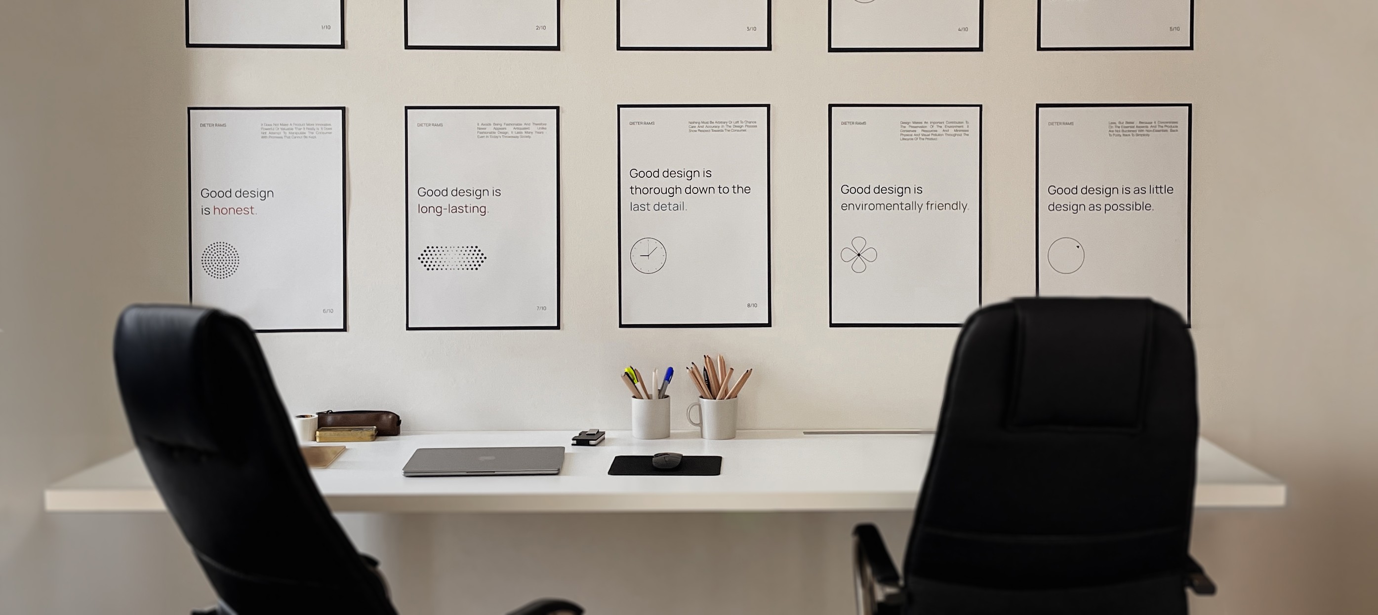 Office Picture with dark elements and blue light