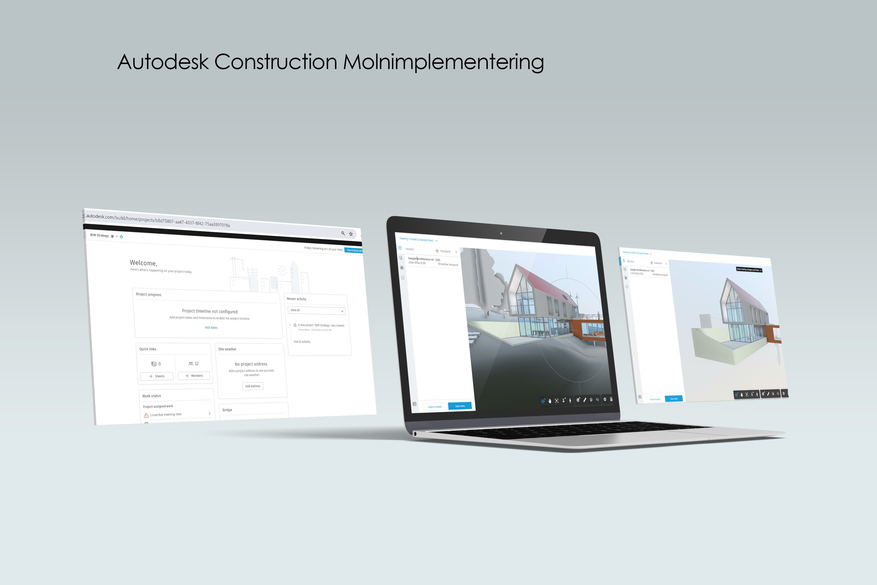 A man stands while two people sit at a table in an office setting, smiling and engaged in conversation. The mood is friendly and collaborative.