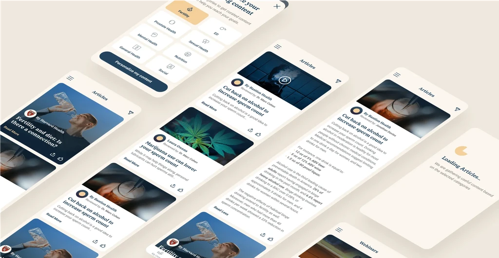 Bastion articles and webinar  mobile app screens