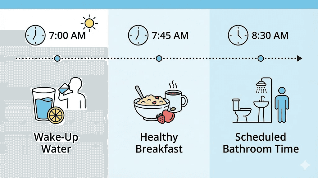 Daily bowel habit training protocol for semaglutide constipation relief