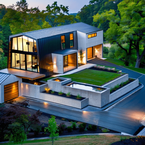 Living room with a fireplace and a view of the pool