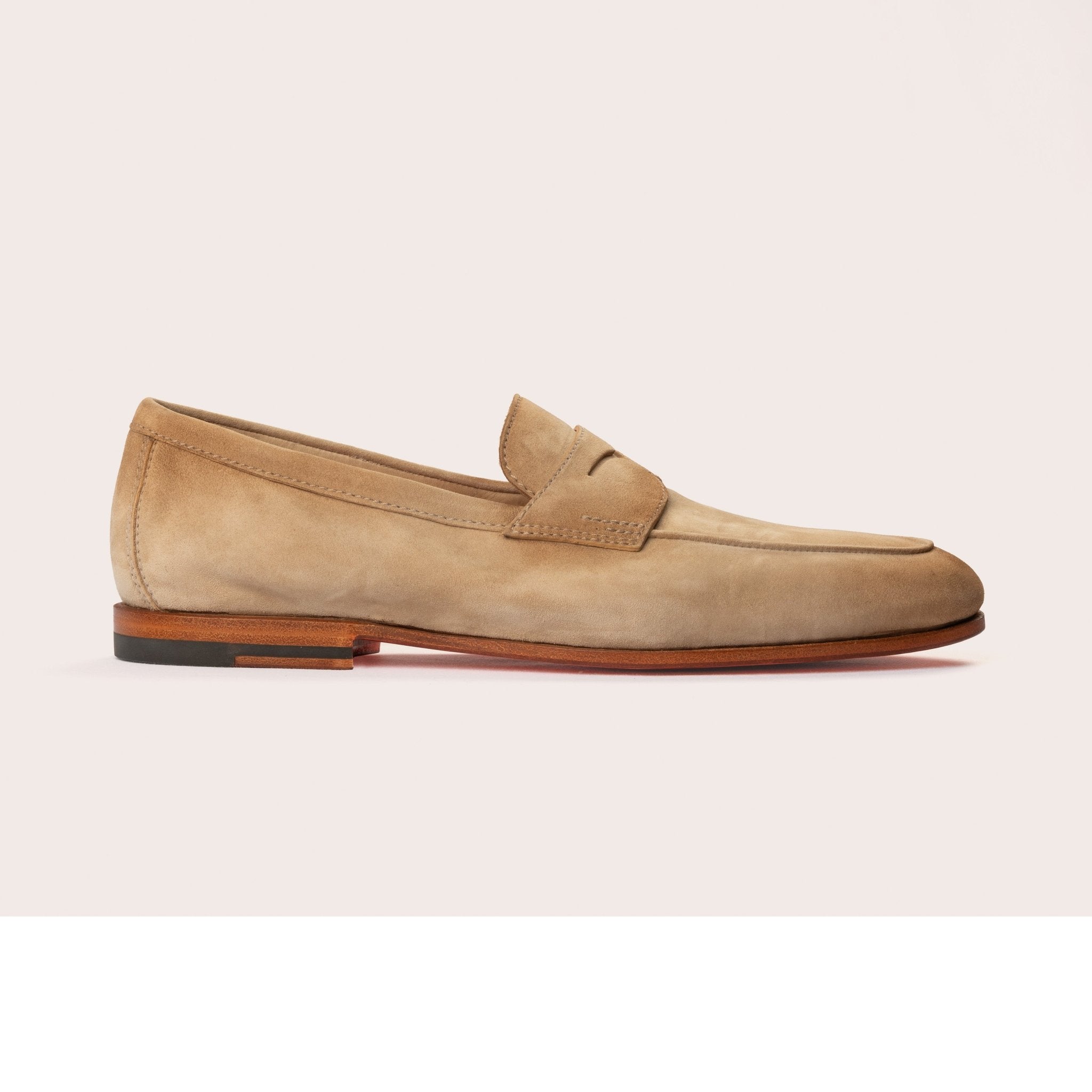 Men’s beige suede Carlo loafer - Mandelli UK