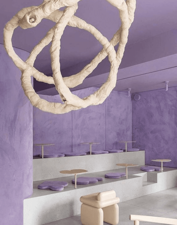 Sasha Bikoff, modern purple seating