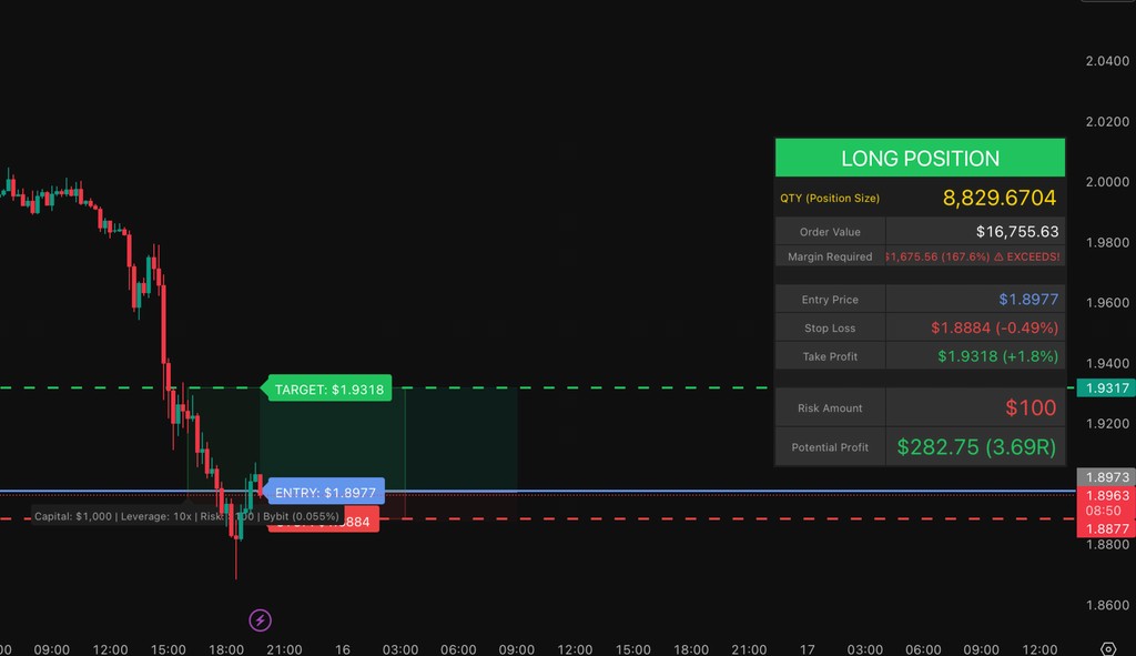 CryptRadar Position Calculator