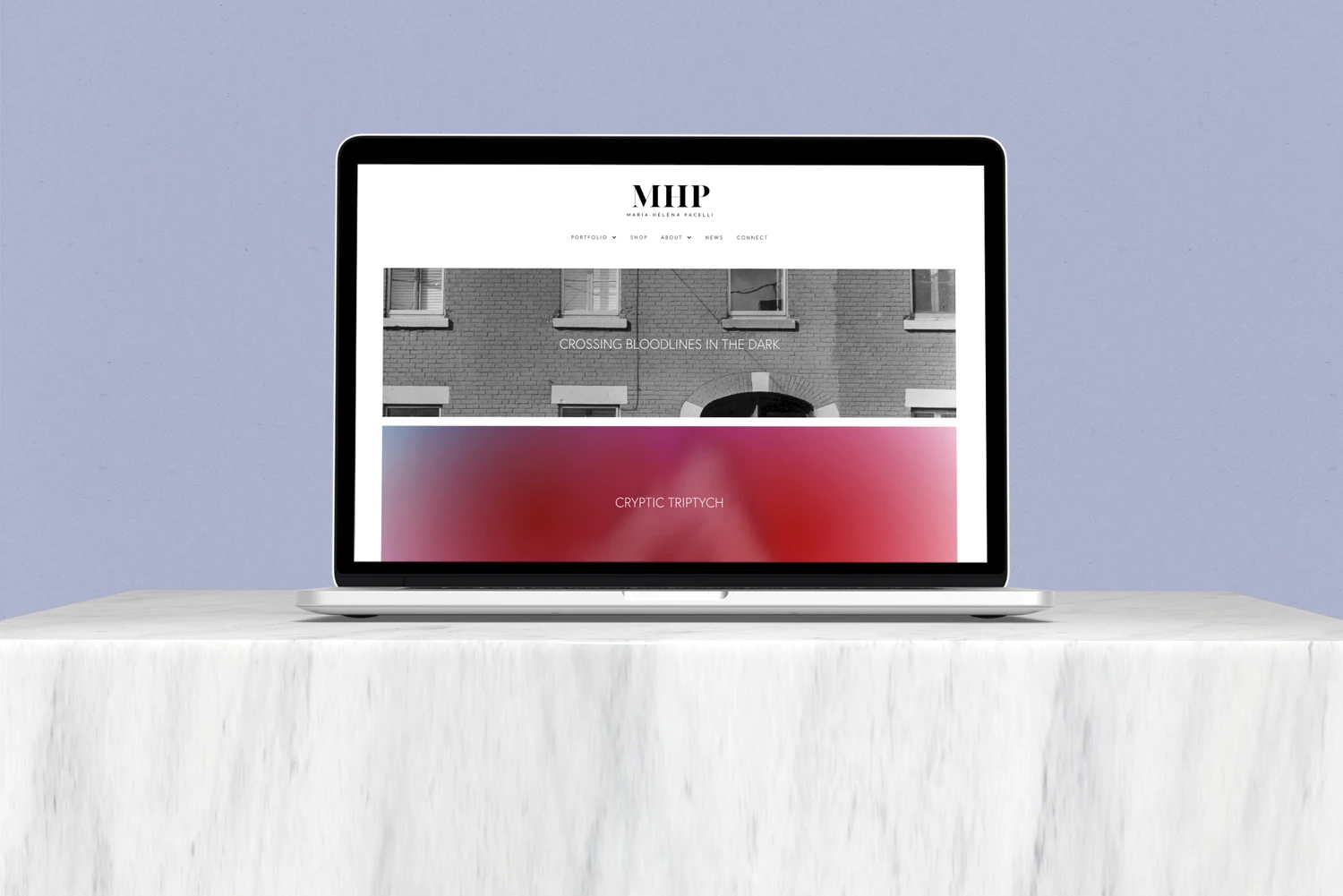 Artist clean website on laptop