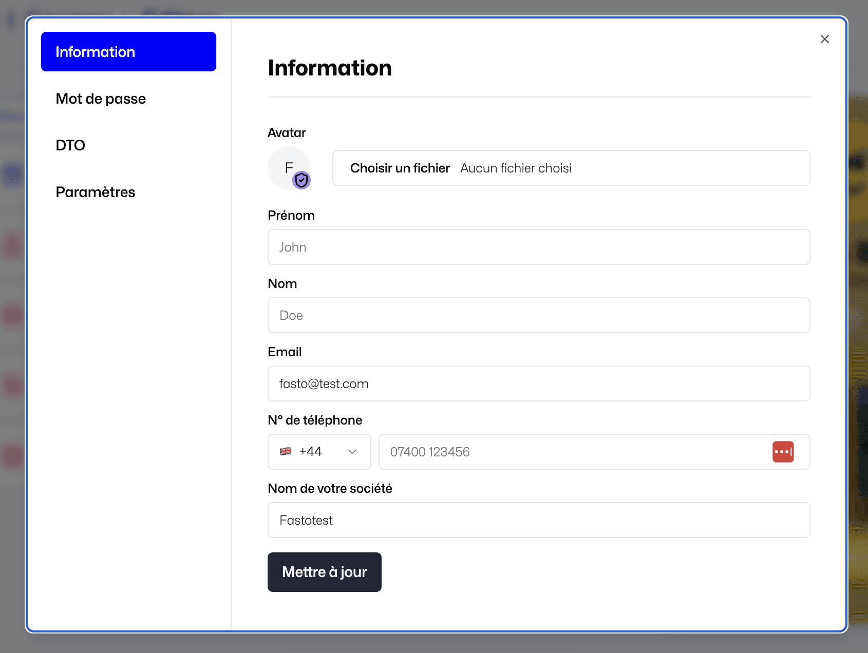 New user profile space