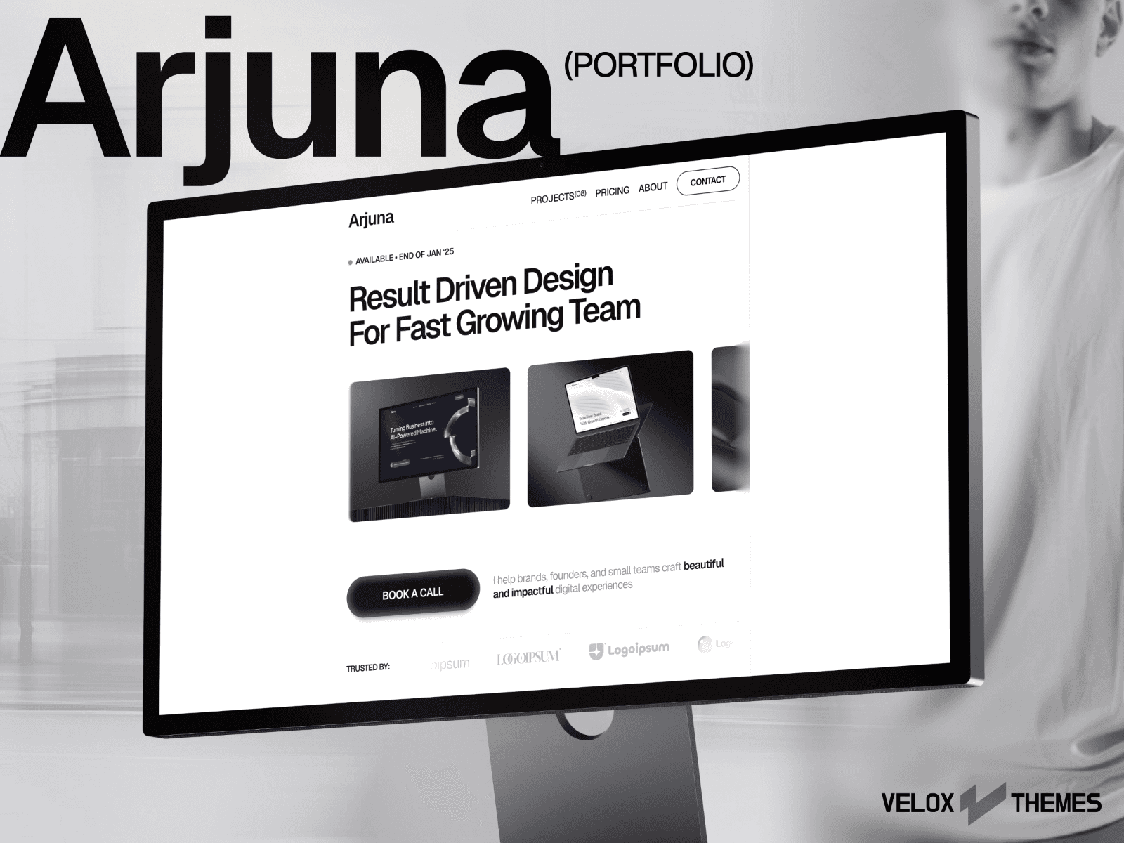 Arjuna free framer portfolio template