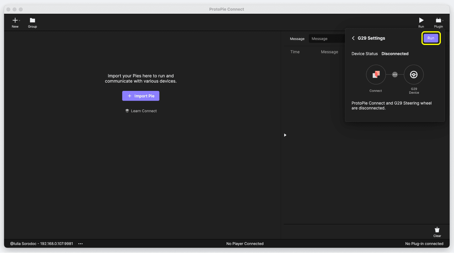 {'_type': 'localeString', 'en': 'Run the G29 plugin in ProtoPie Connect.'}