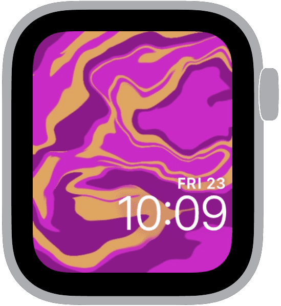an apple watch face from the liquid collection