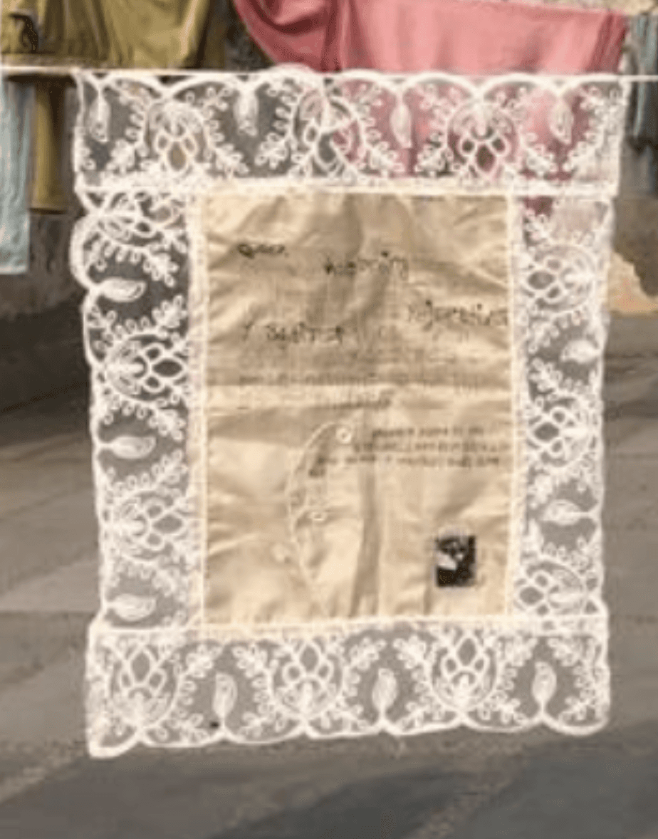 herd of sheep on road painting