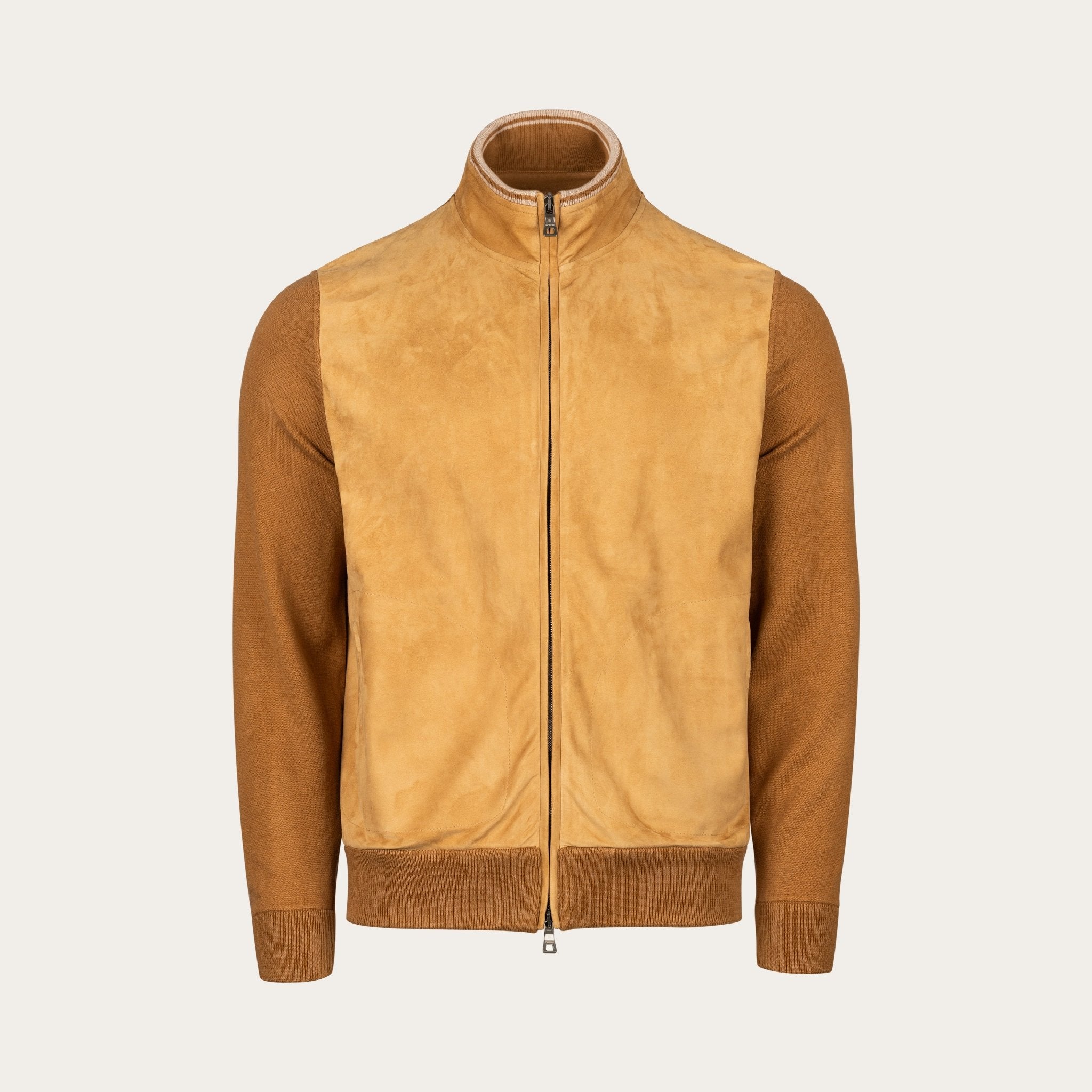 Knit and suede speedster bomber jacket - Mandelli UK