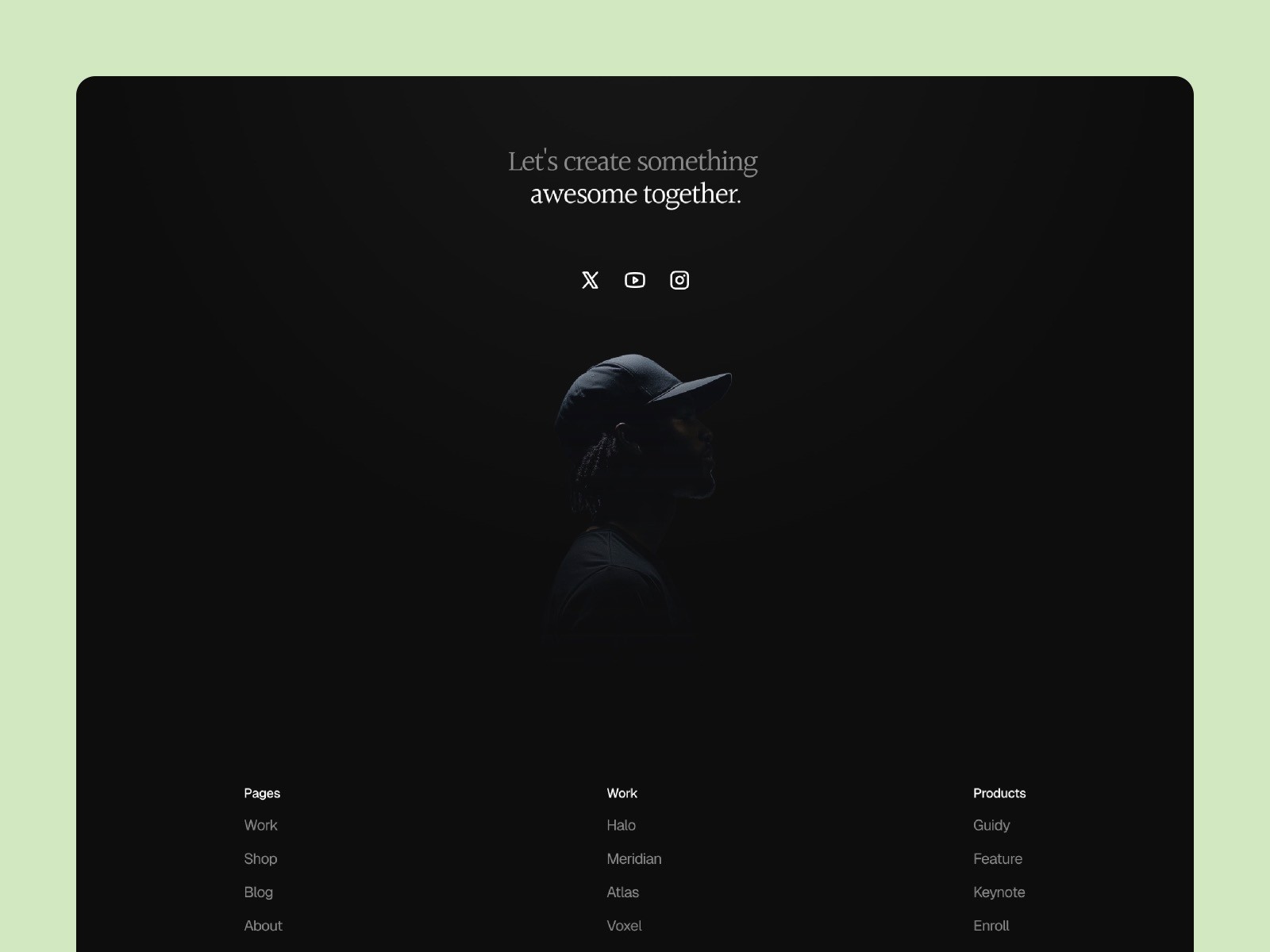 Refined Portfolio Website Template Footer