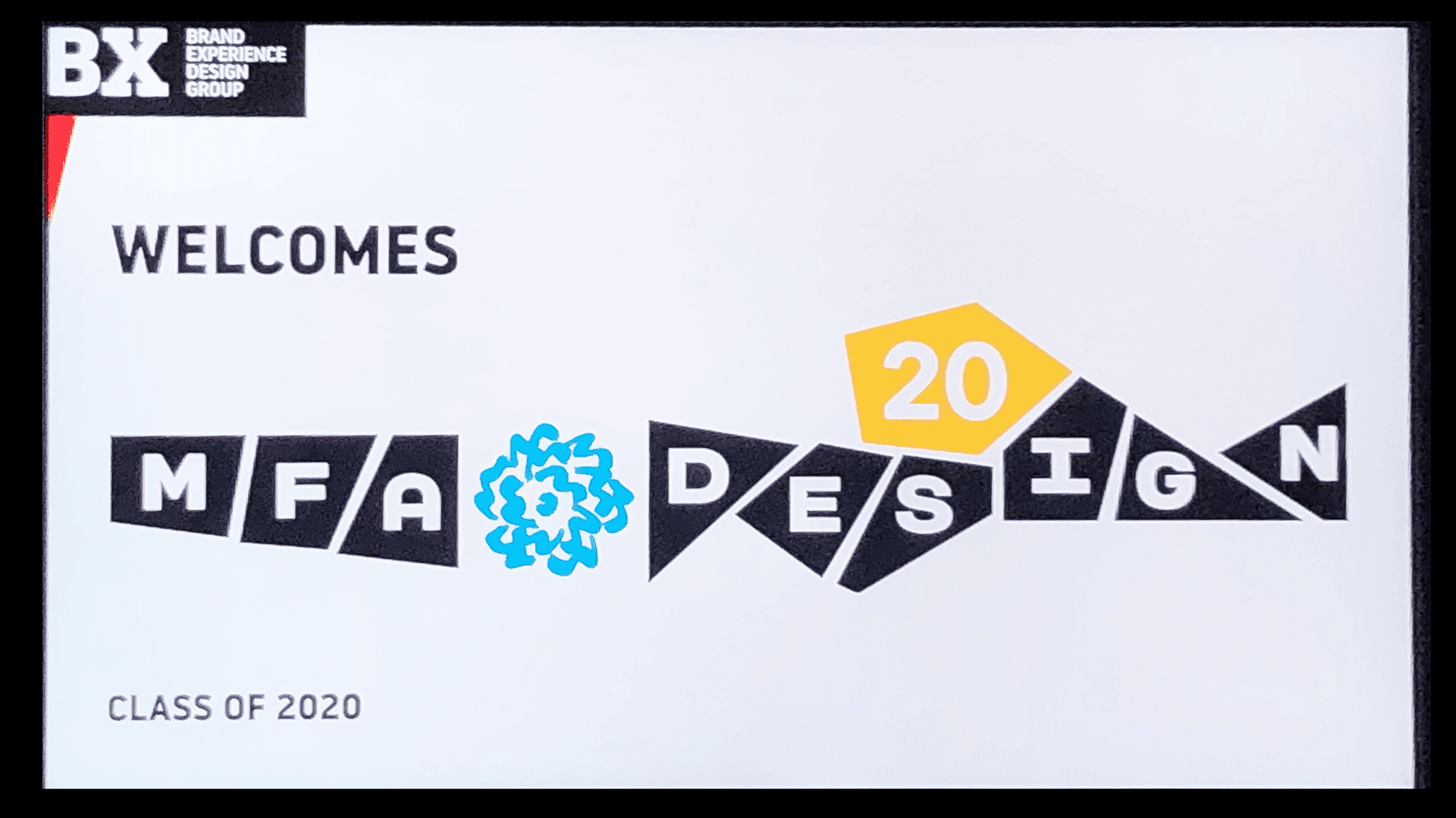mfa design class of 2020 welcome sign