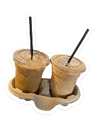 Two cups of coffee as a symbol of studying with a friend