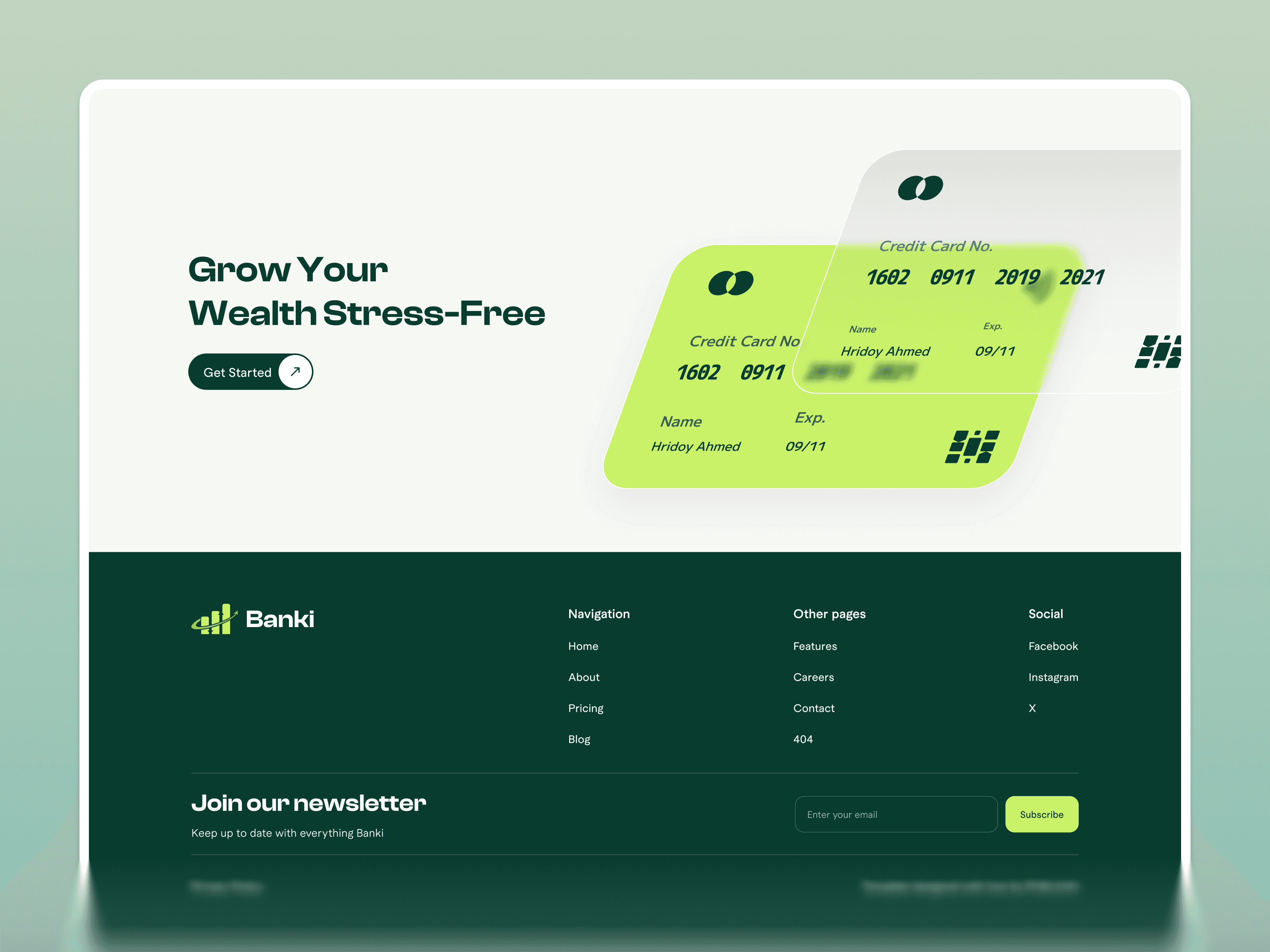 framer fintech template