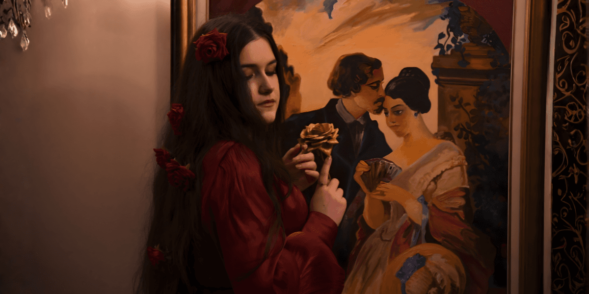 "Jelena Kulić, founder of Anellej, showcasing her fashion artistry, blending classical art with modern craftsmanship at Paris Fashion Week."