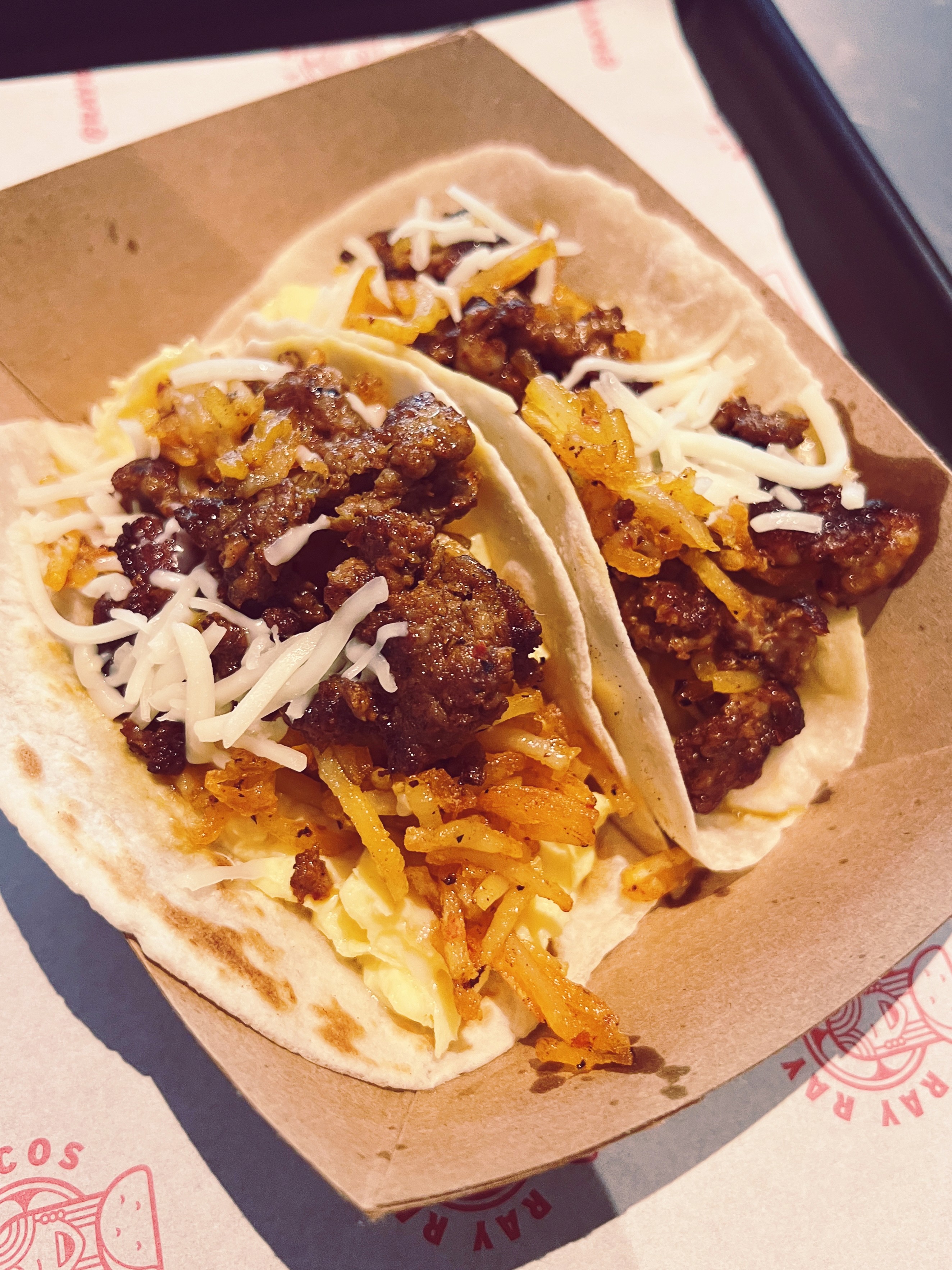 Mildred – chorizo, hash browns, eggs, and cheese