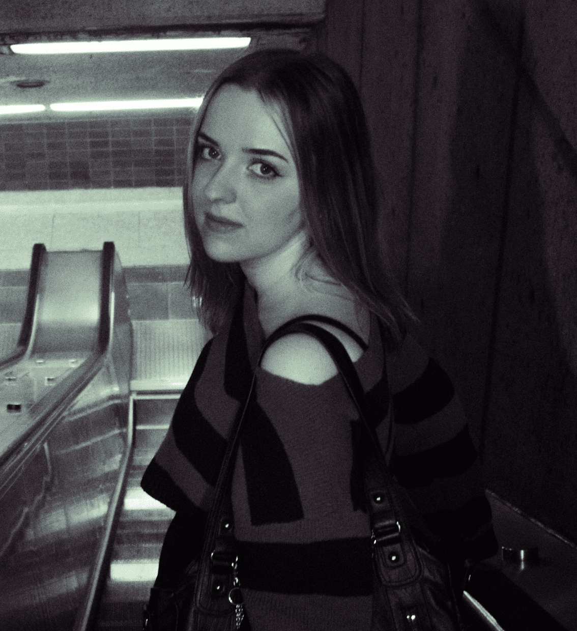 A girl in a subway photo