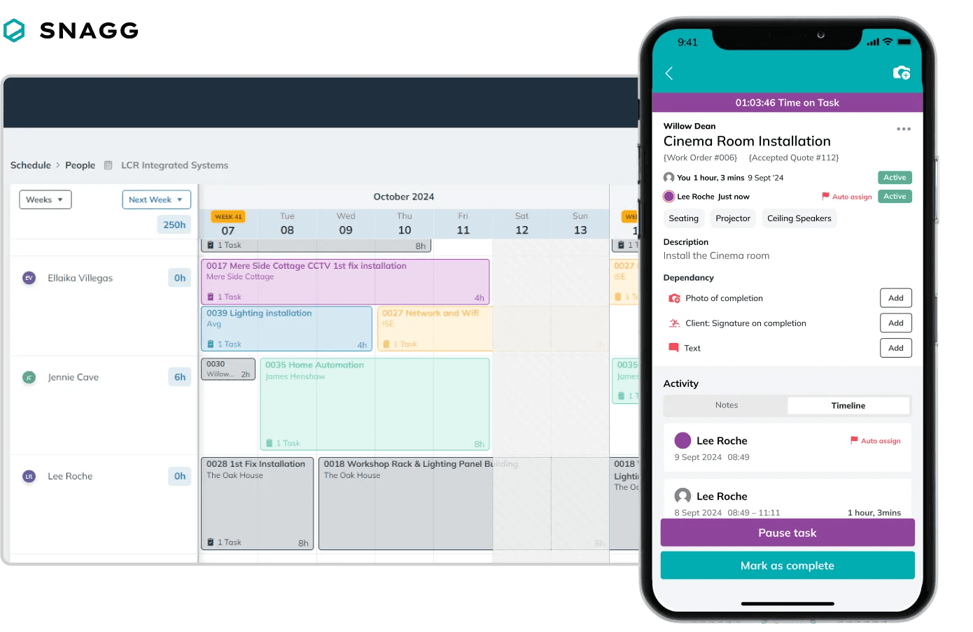 AV and IT project management software WorkHub in WeQuote for MSP workflow tracking