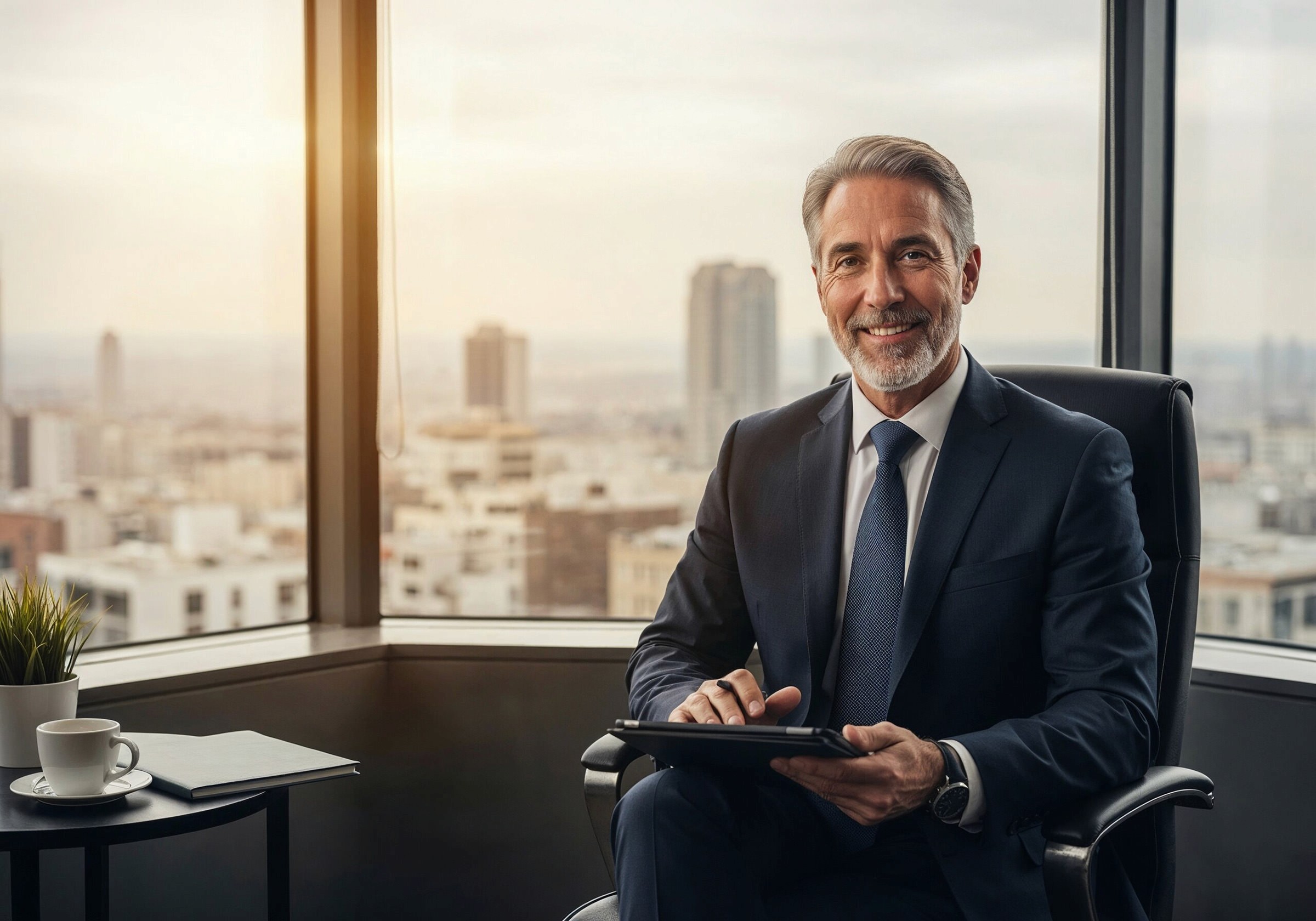 Male Finance advisor sitting in his office
