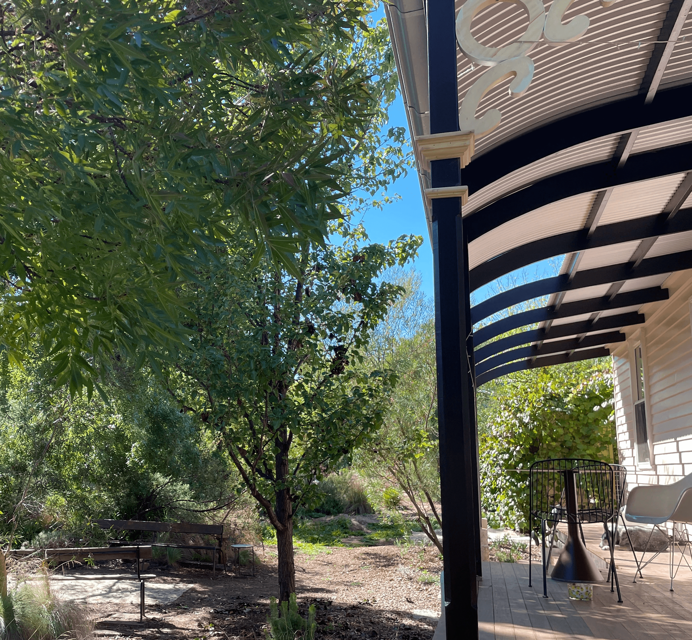 Verandah looking out to a garden