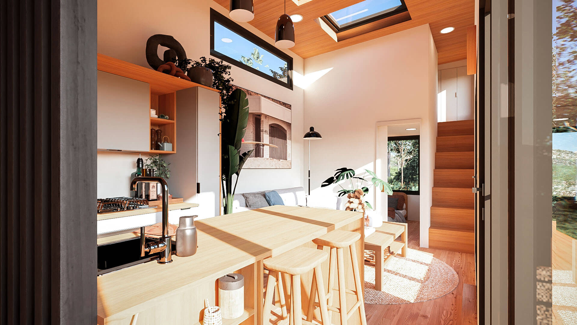 3 bedroom tiny house kitchen layout