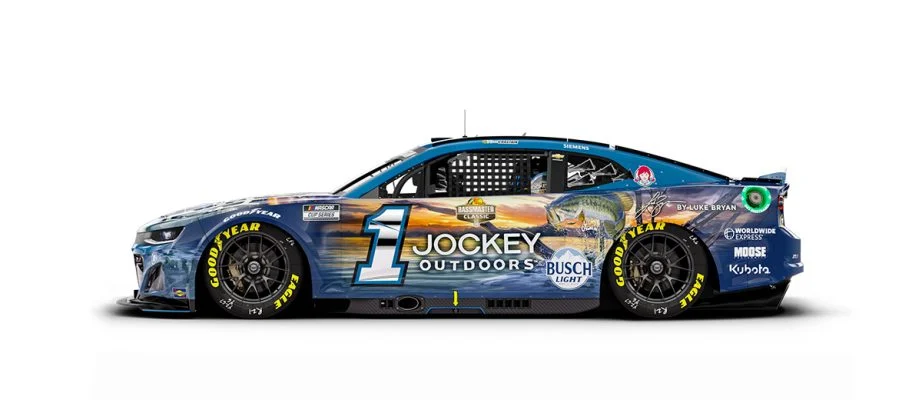 Ross Chastain will drive the No. 1 Jockey Outdoors by Luke Bryan Chevrolet.