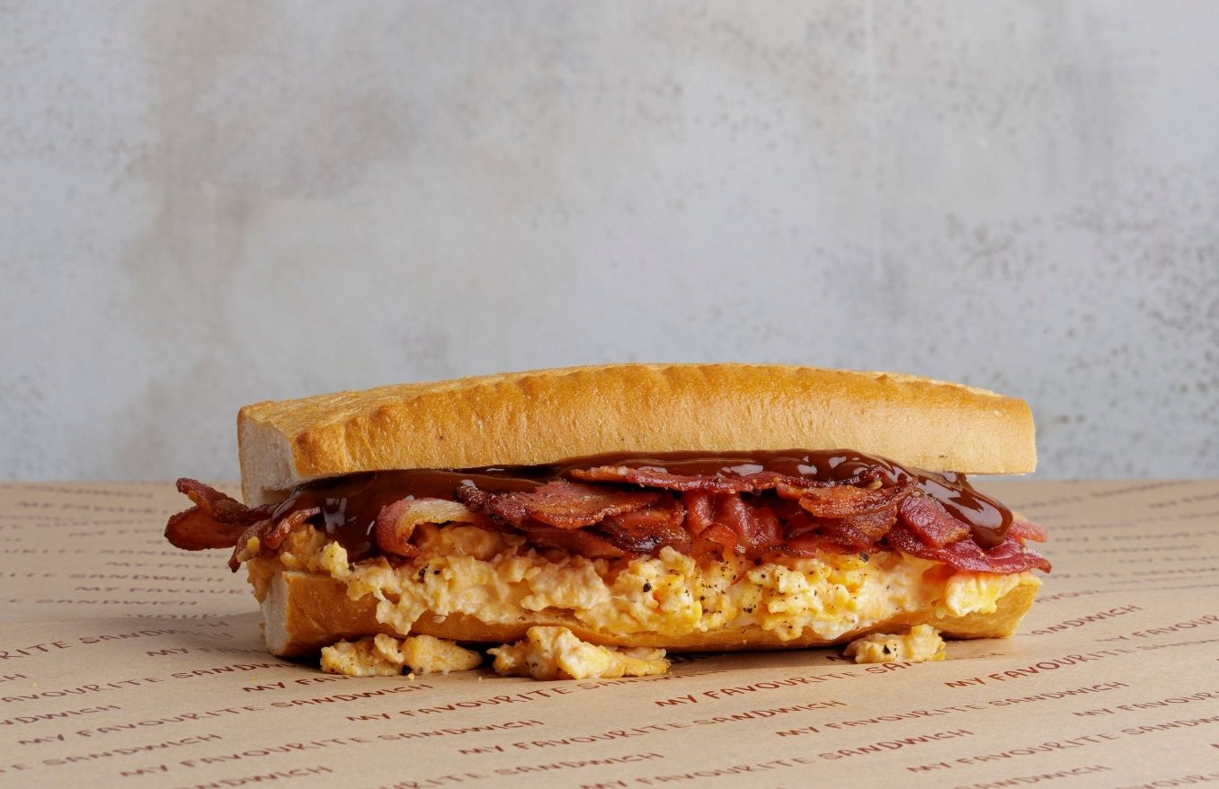 Bacon and egg sandwich