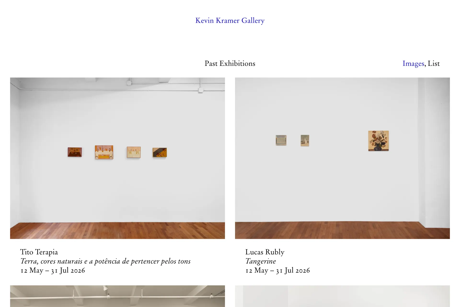 Screenshot of Kevin Kramer Gallery website