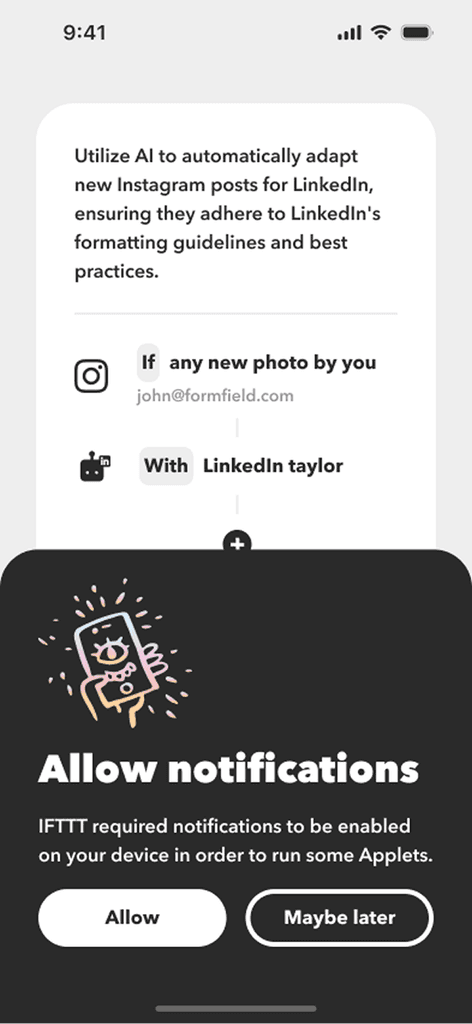 IFTTT AI's mobile app concept