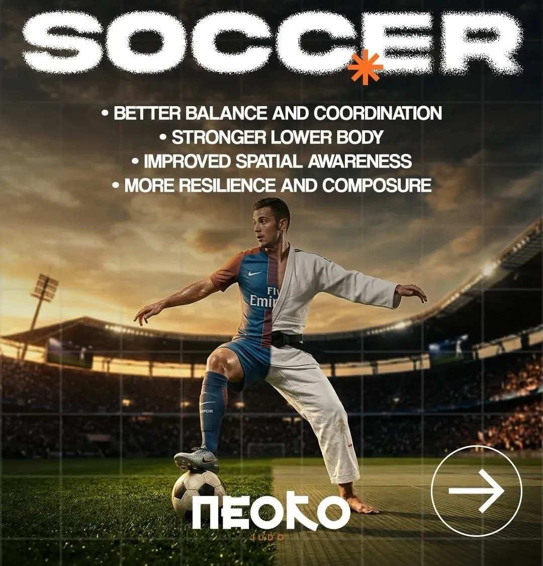 Judo for soccer players: better balance, coordination and lower-body strength.