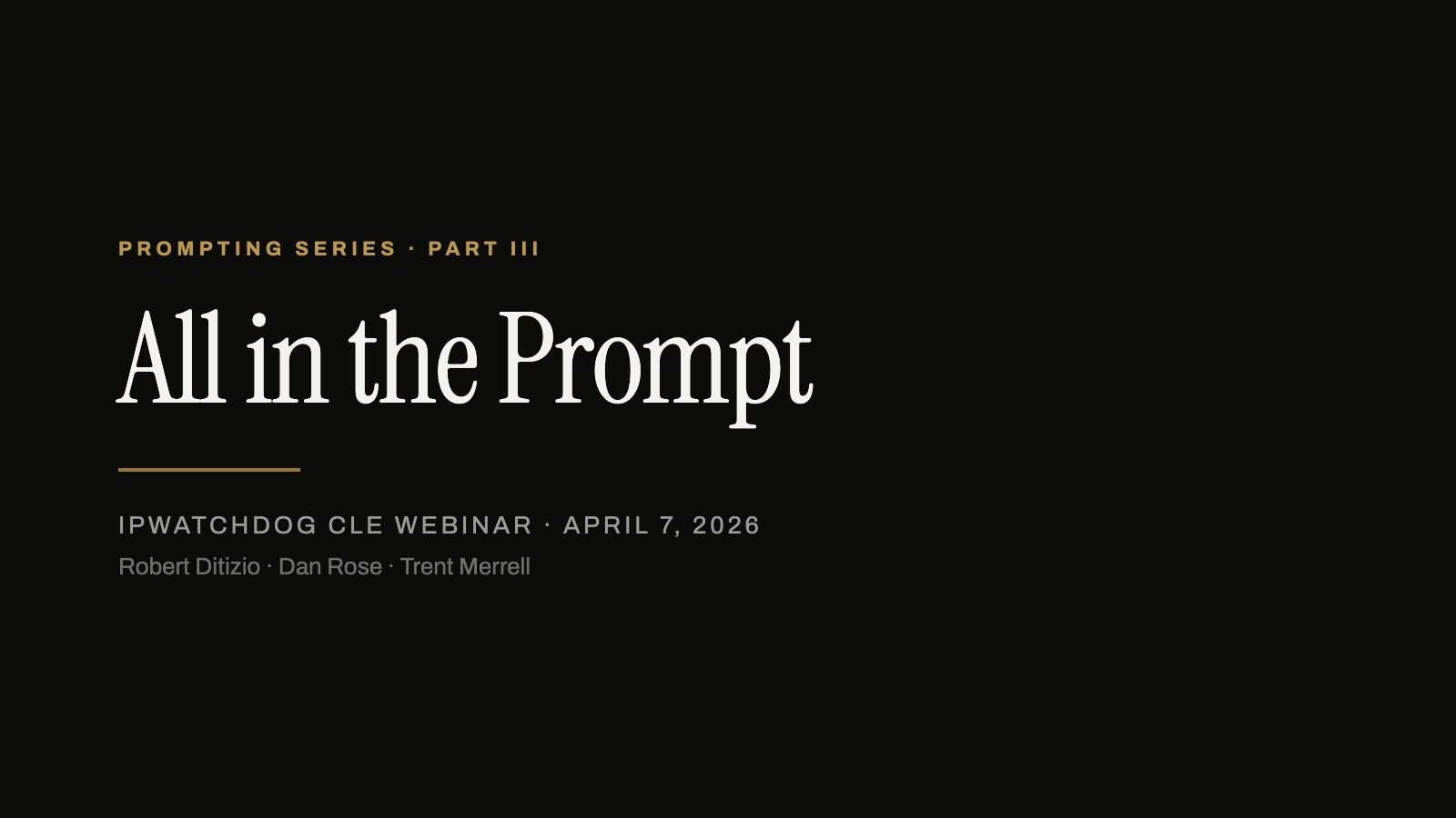All in the Prompt — slide 1 of 24
