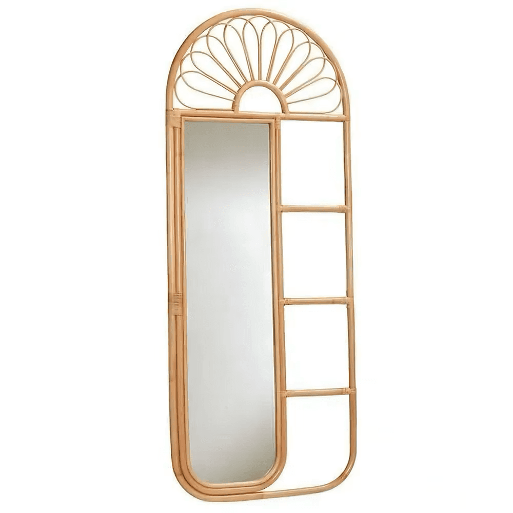 Decorative mirror from rattan