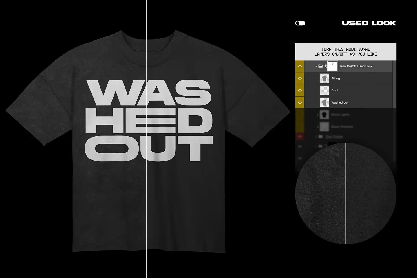 Stanley Stella Blaster T-Shirt Hanging mockup used fabric look with worn texture