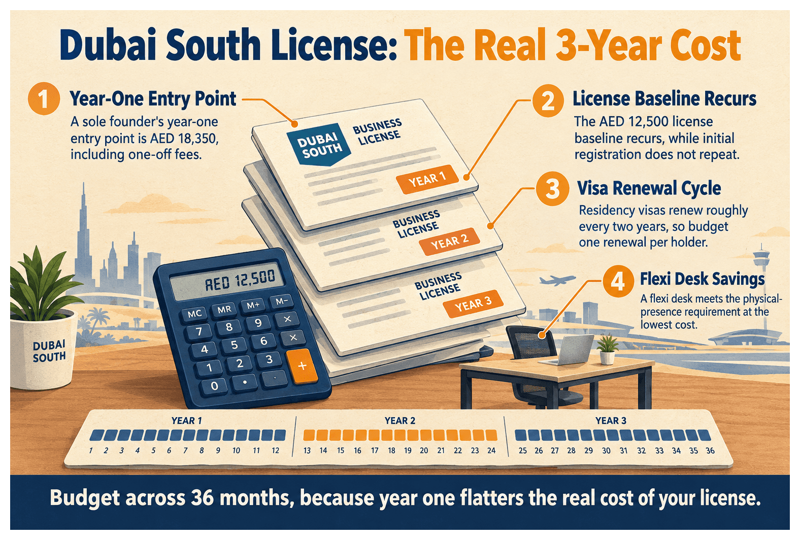 Infographic: What Is the Total 3-Year Cost of a Dubai South License