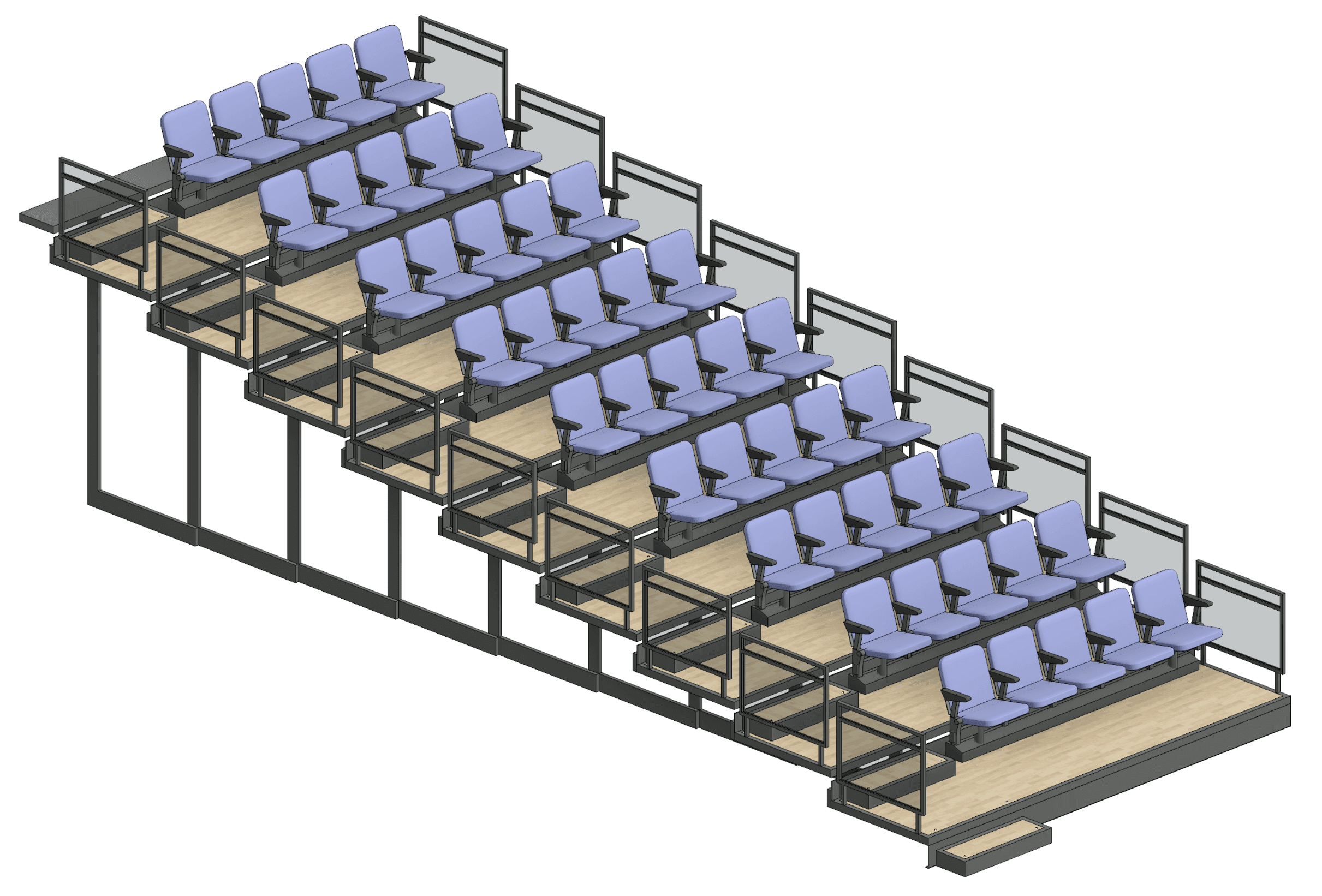 Retractable seating family with instance-based design options.