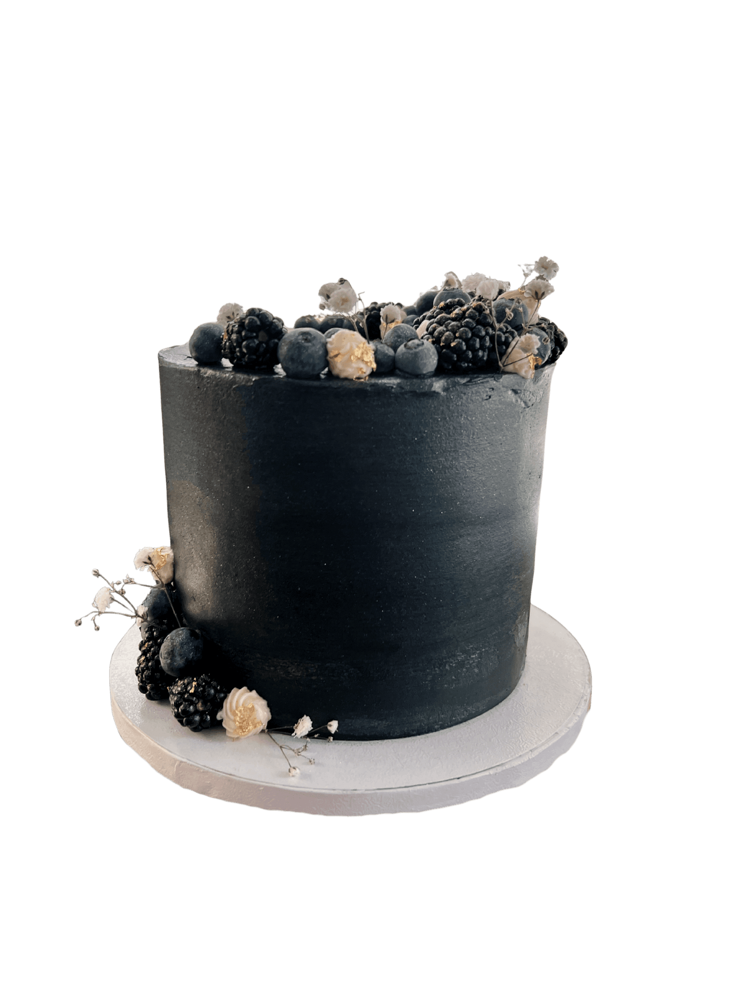 6" Black Custom Cake